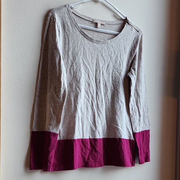 Banana Republic Cream/Magenta Scoop Neck Jersey Size Medium - Picture 4 of 16